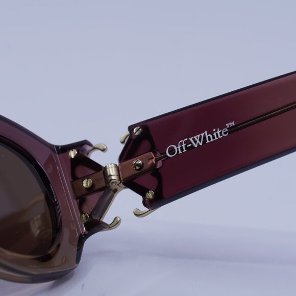 Off-White OERI14E PALMER 316E Sunglasses Burgundy/Nude Oval Frame, Brown Lenses - Picture 8 of 11